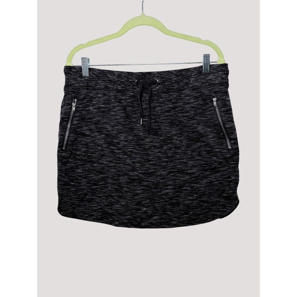 Green Tea Pants - Green Tea Skort Women's Large Charcoal Space Dye Zipper Pockets Active Wear